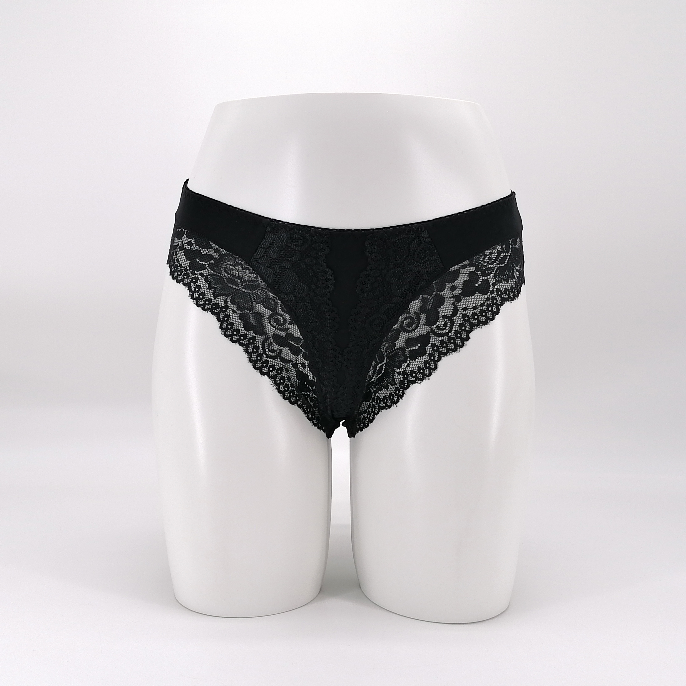Customize Private Logo Cotton Spandex Sexy Lace Design Ladies High Waist Underwear