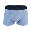blue melange high quality cotton spandex men boxers customize logo 