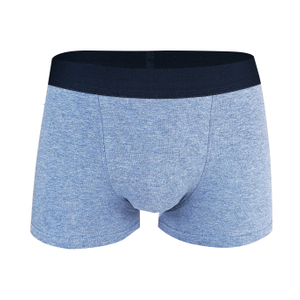 blue melange high quality cotton spandex men boxers customize logo 