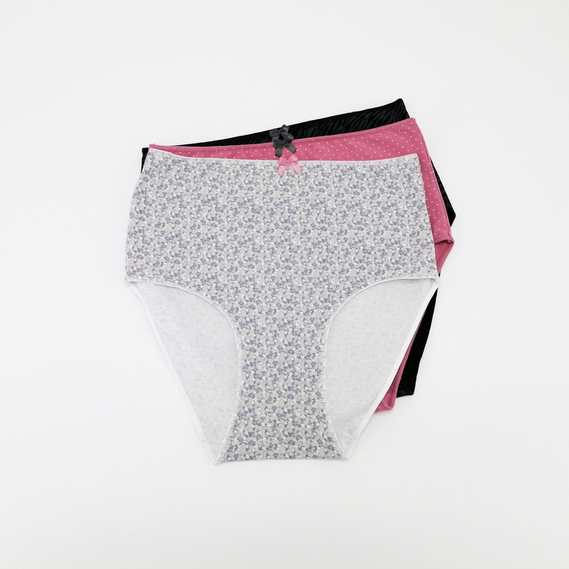 Personal Customize Flower Print Soft Cotton Ladies High Waist Underpants Lingerie