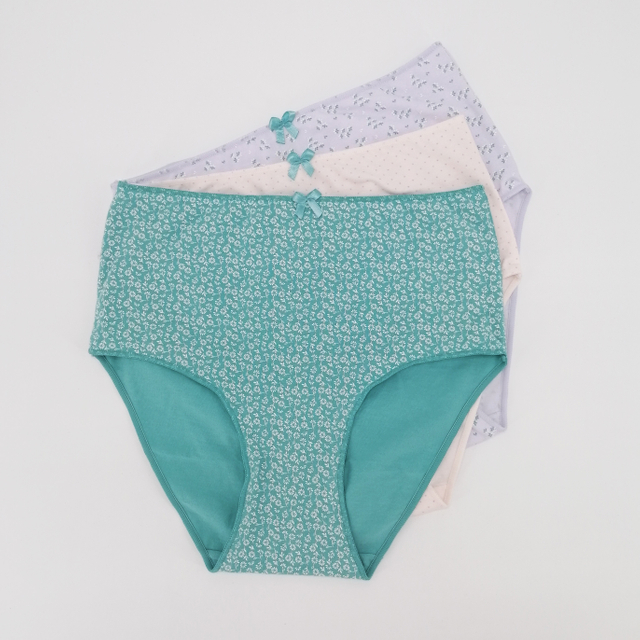 High Waist Women Underwear Flower Pattern Cotton Lingerie Personal Customize