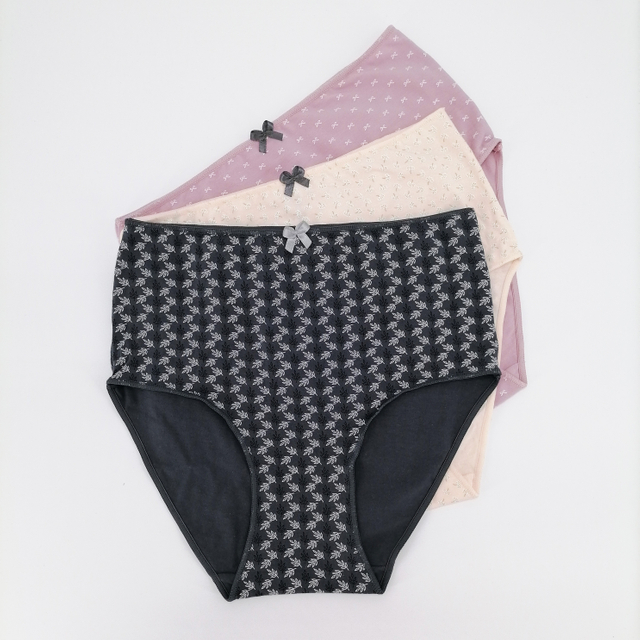 High Waist Women Panties Floral Pattern Print Cotton Lingerie