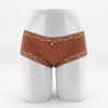 Rib Cotton Spandex Lace Design Women Underwear Boyshorts Hipster