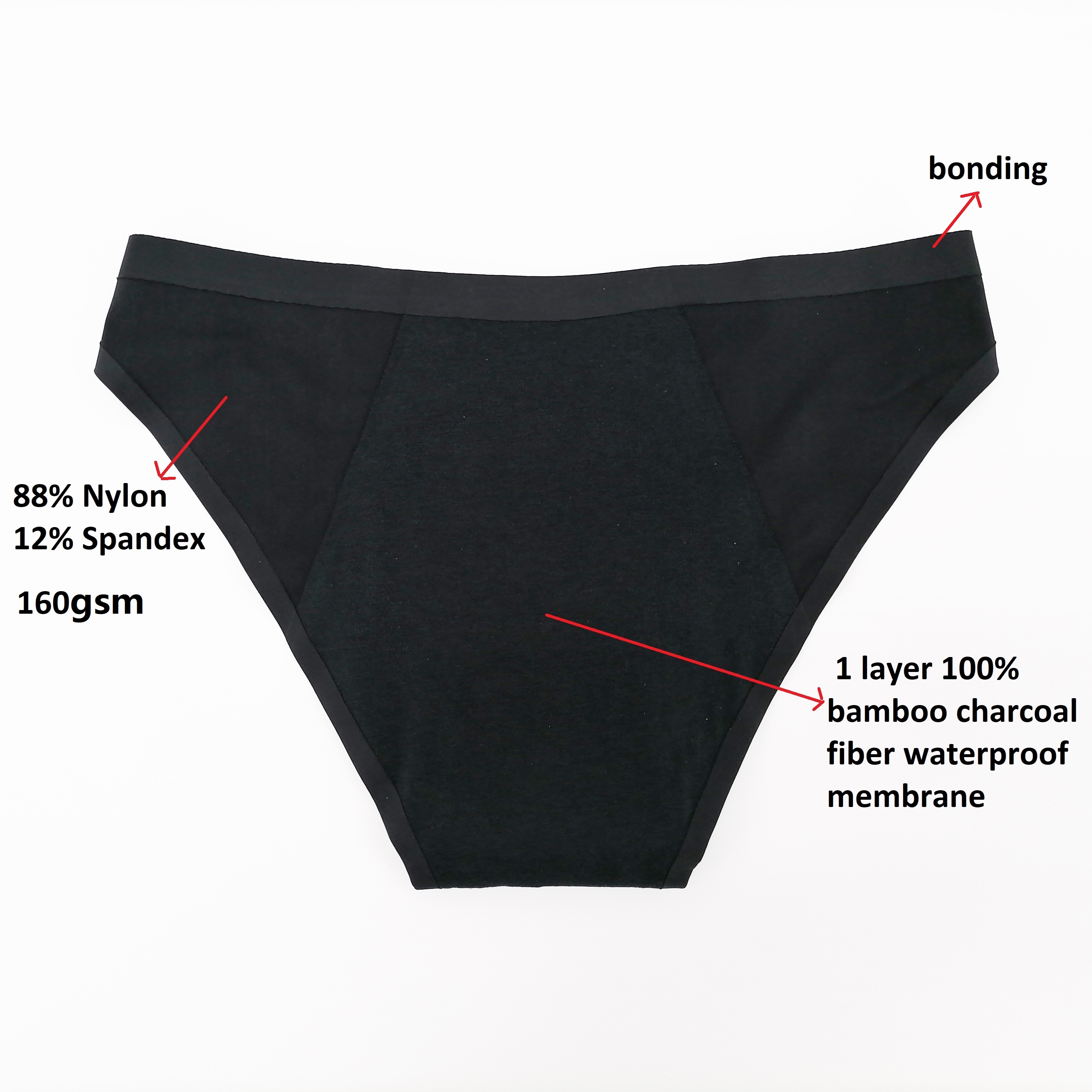 OEM ODM Customize Large Capacity Nylon Spandex Women Period Underwear