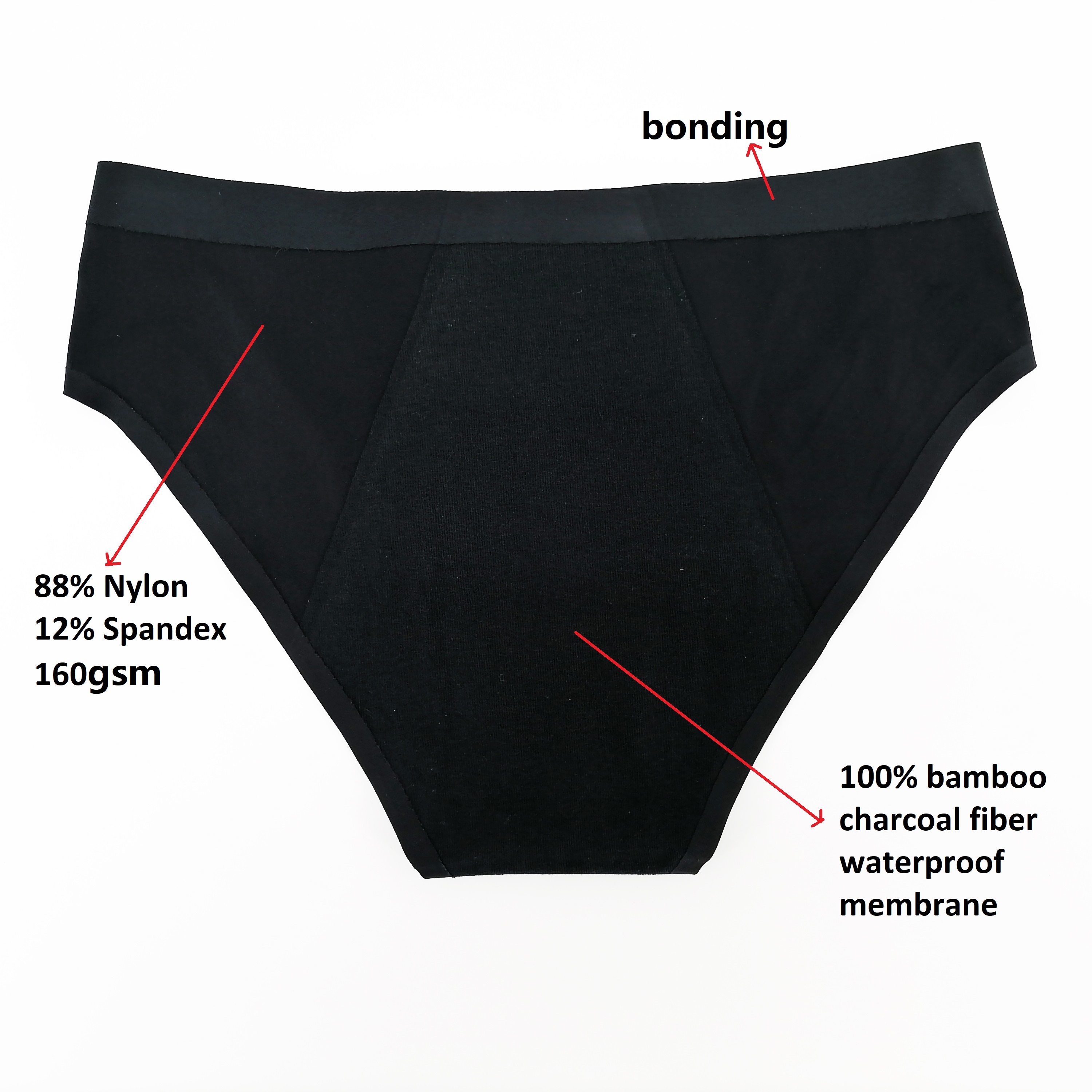 Stretch Nylon Spandex Heavy Flow High Absorbency Leakproof Panties Briefs Period Underwear