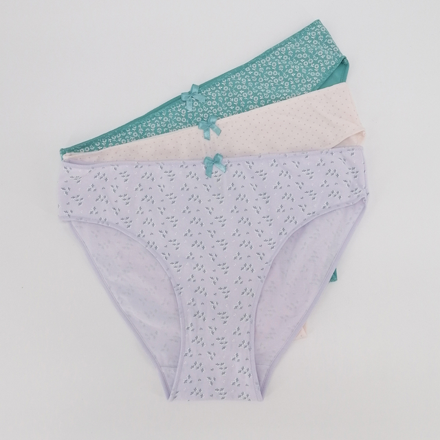 BIKINI Women Panties Floral Pattern Print Cotton Lingerie