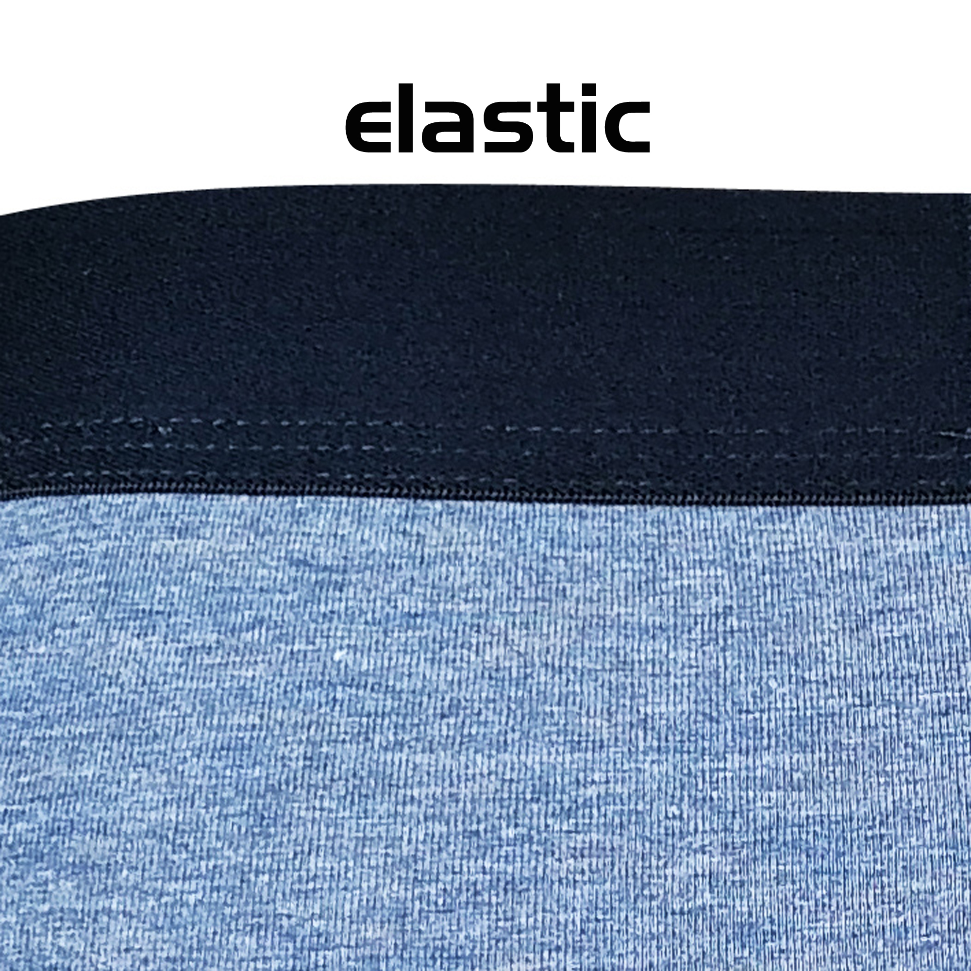 blue melange high quality cotton spandex men boxers customize logo 