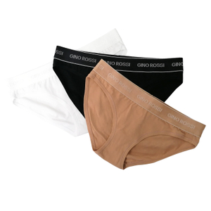 Shinny Elastic Waistband Cotton Spandex Ladies Panties Bikini