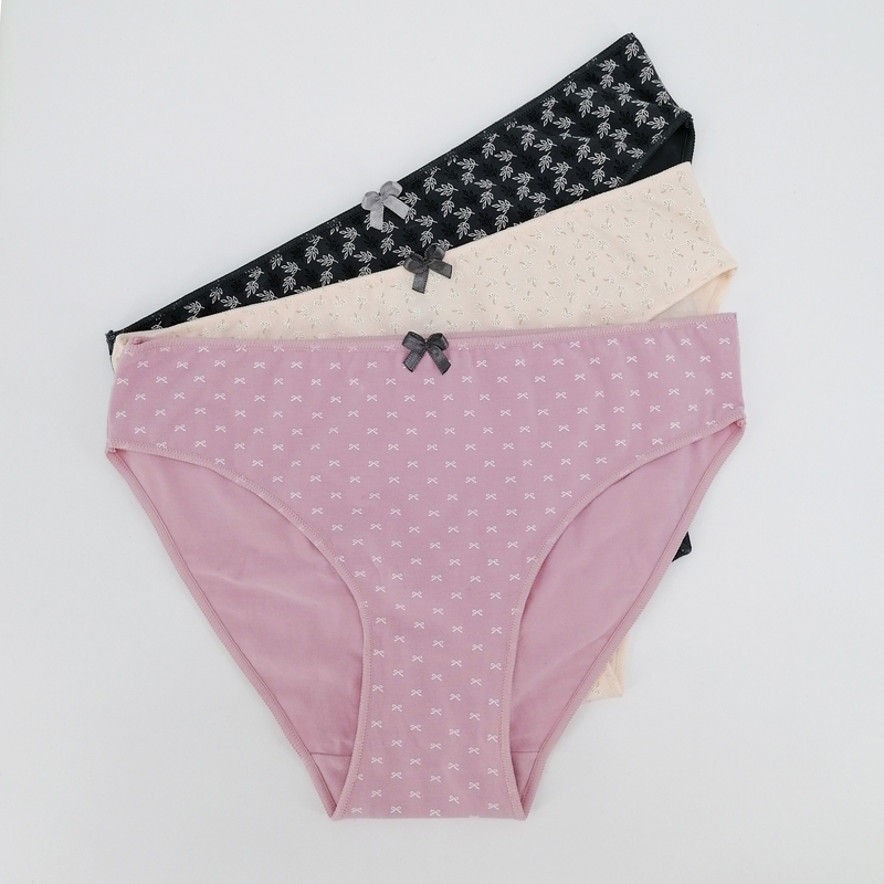 Underwear with Flower Print for Female Custom Ladies Panties Bikini