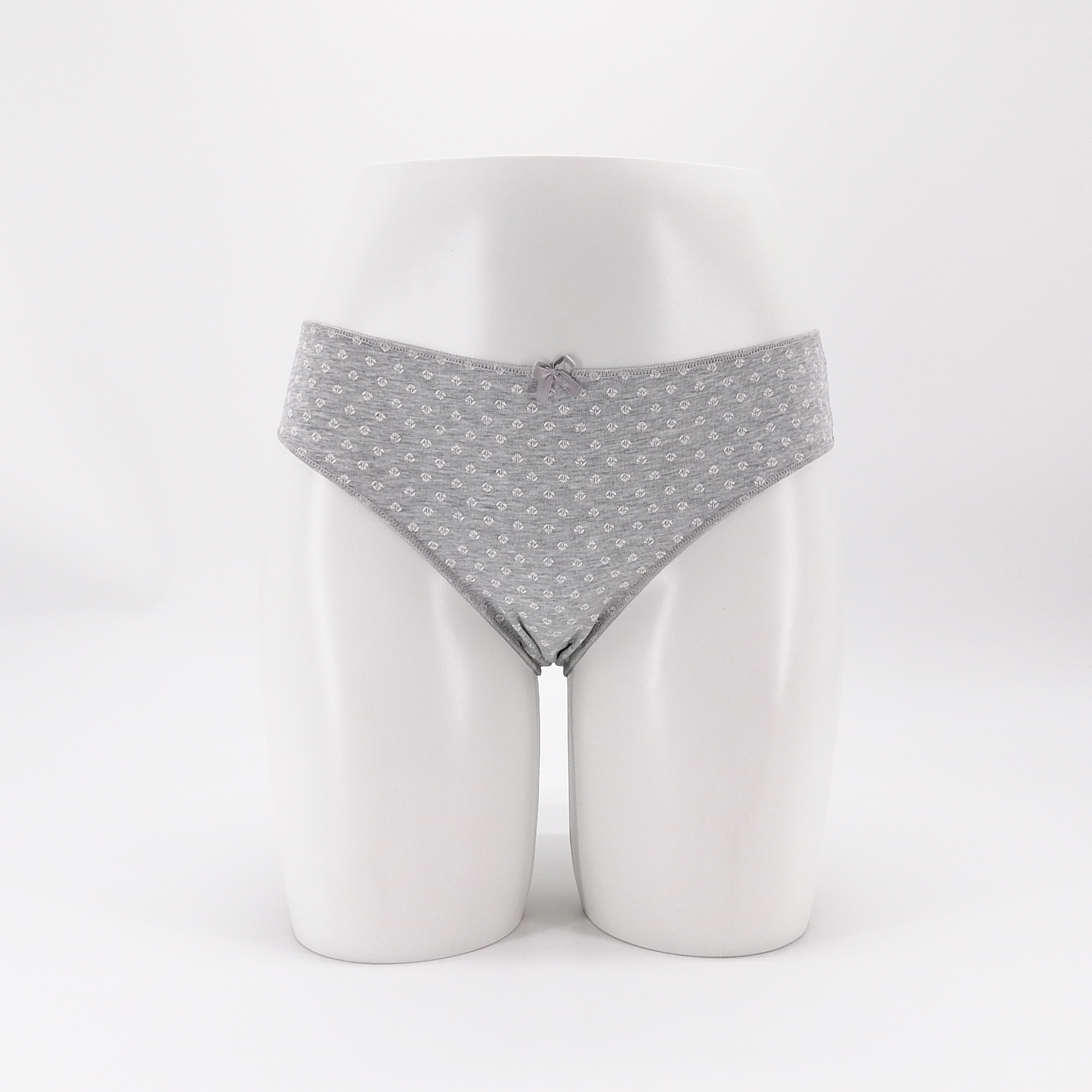 Personal Customize Brand Flower Print Low Waist Soft Cotton T-back Panties for Women