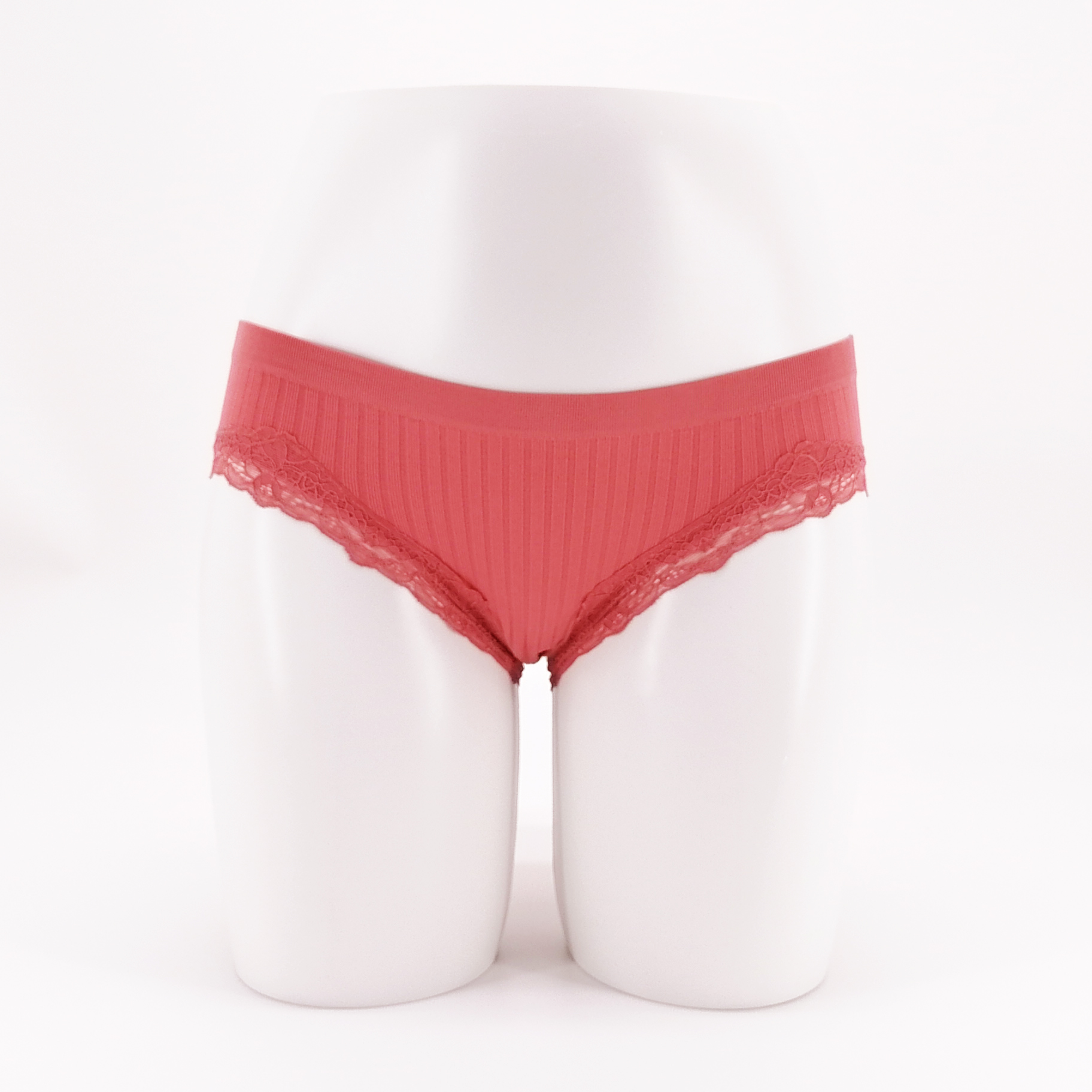 Rib Fabric Lace Design Customzie Multi Color Women Briefs