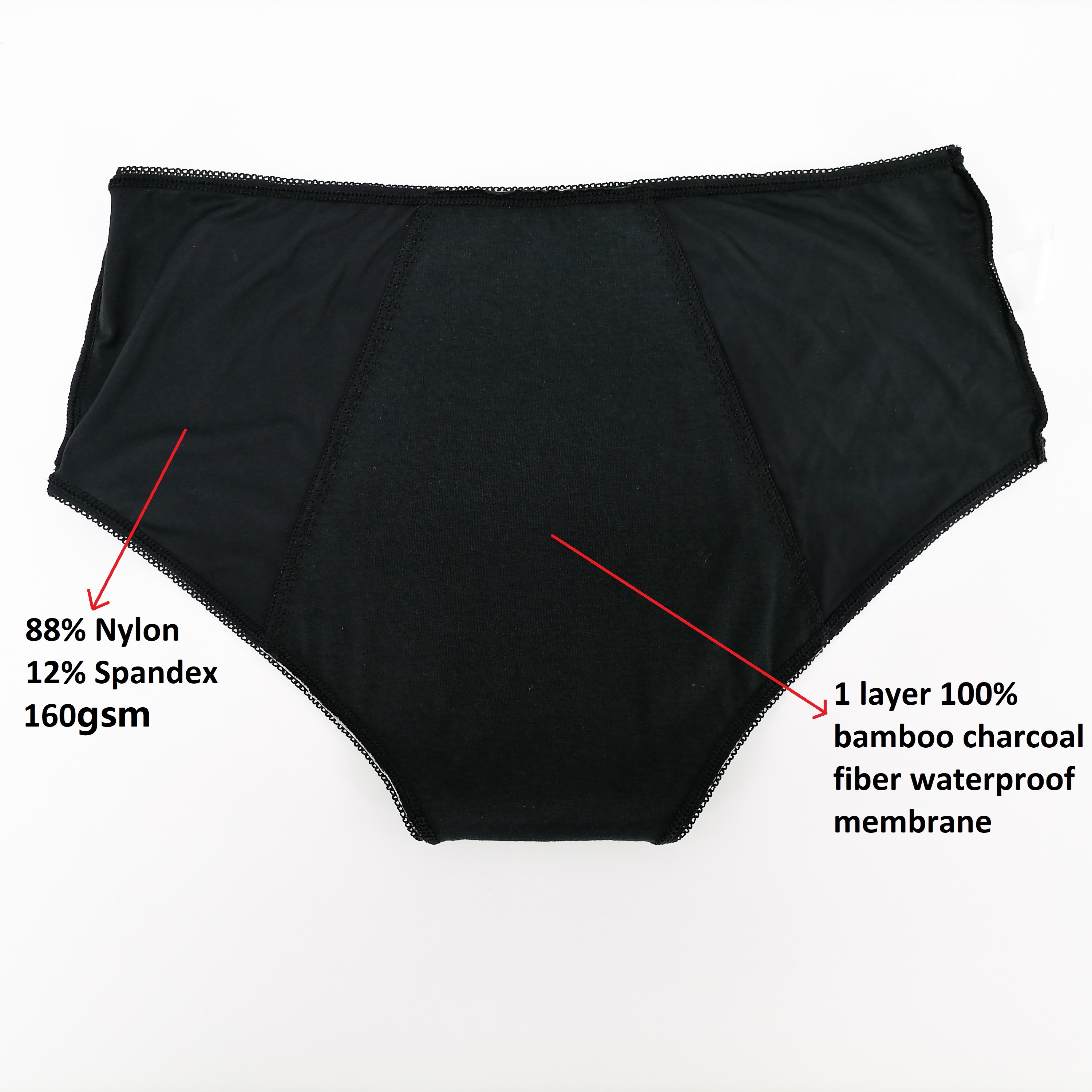 Wholesale Washable Leakproof Lace Style Menstrual Panties Women Nylon Period Undergarment 