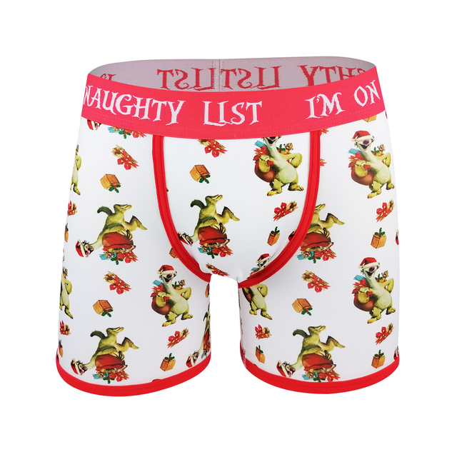 Christmas style customize print polyester men's boxers briefs underwear performance boxer