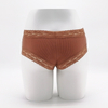 Rib Cotton Spandex Lace Design Women Underwear Boyshorts Hipster